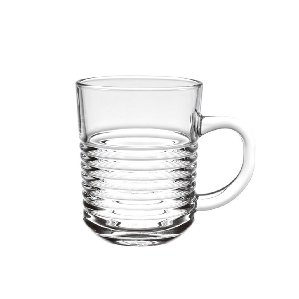 Blinkmax Glass Mug Set Of 6 – 235 ml Classic Design With Handle