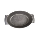 Black stone cooking pan on a white background
