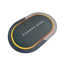 Gray mat with 'SHOWER ROOM' text on a white background