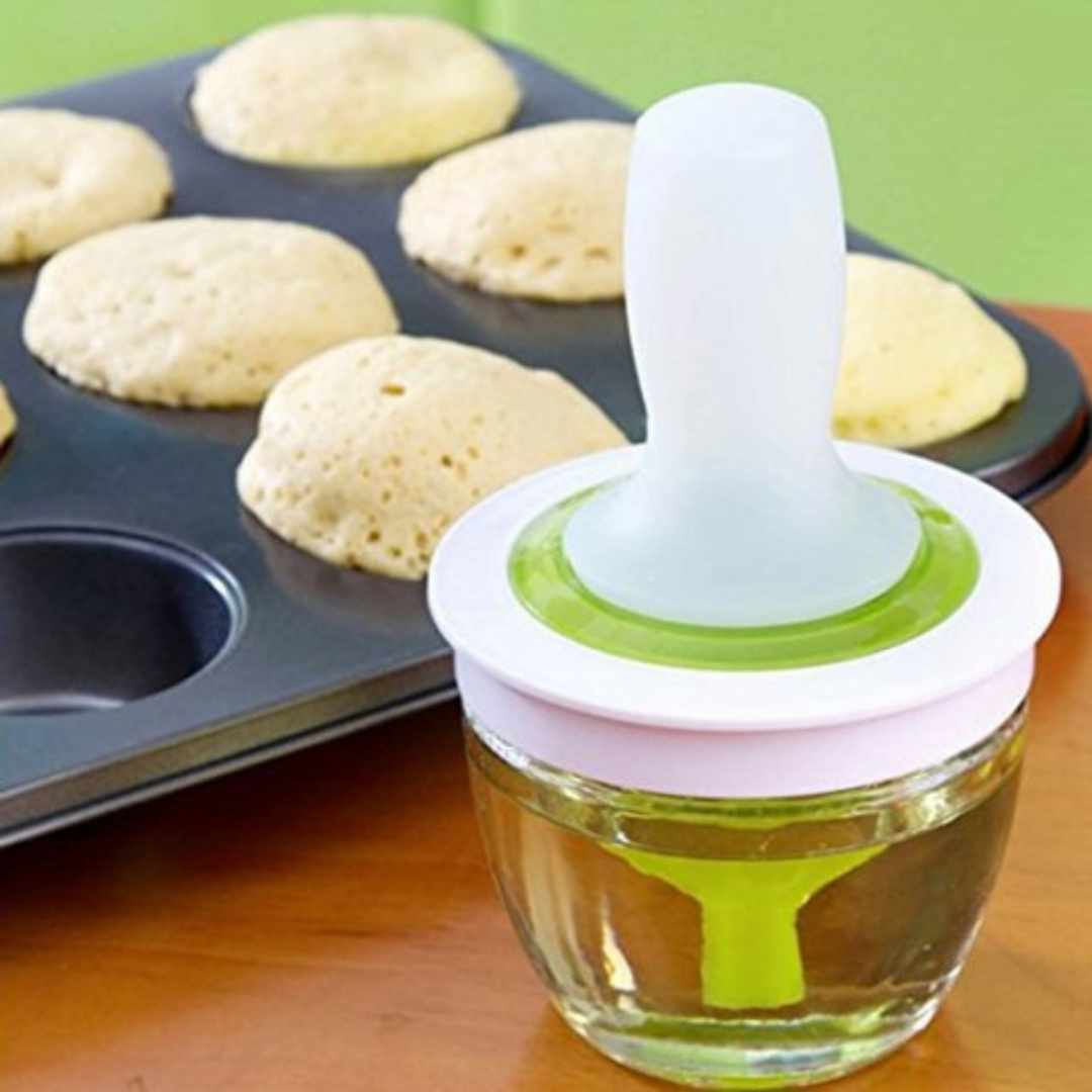 Multipurpose oil bottle with silicone brush for pastry, BBQ, and kitchen use | Cupindy
