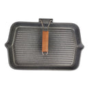 ريسولي جريل جرانيت 43×26×4 سم – مقلاة شواء مستطيلة كبيرة غير لاصقة من الألمنيوم المصبوب بمقبض خشبي قابل للطي صناعة إيطاليا