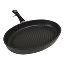 Black grill pan on a white background