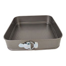 Square baking pan with textured bottom on a white background