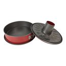 Set of two cake pans, one round and one tube, on a white background