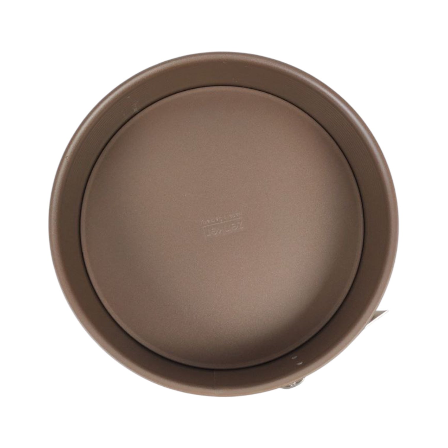 Brown round baking pan on a white background