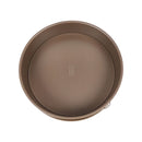 Brown round cake pan on a white background