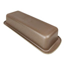 Brown plastic butter dish on a white background