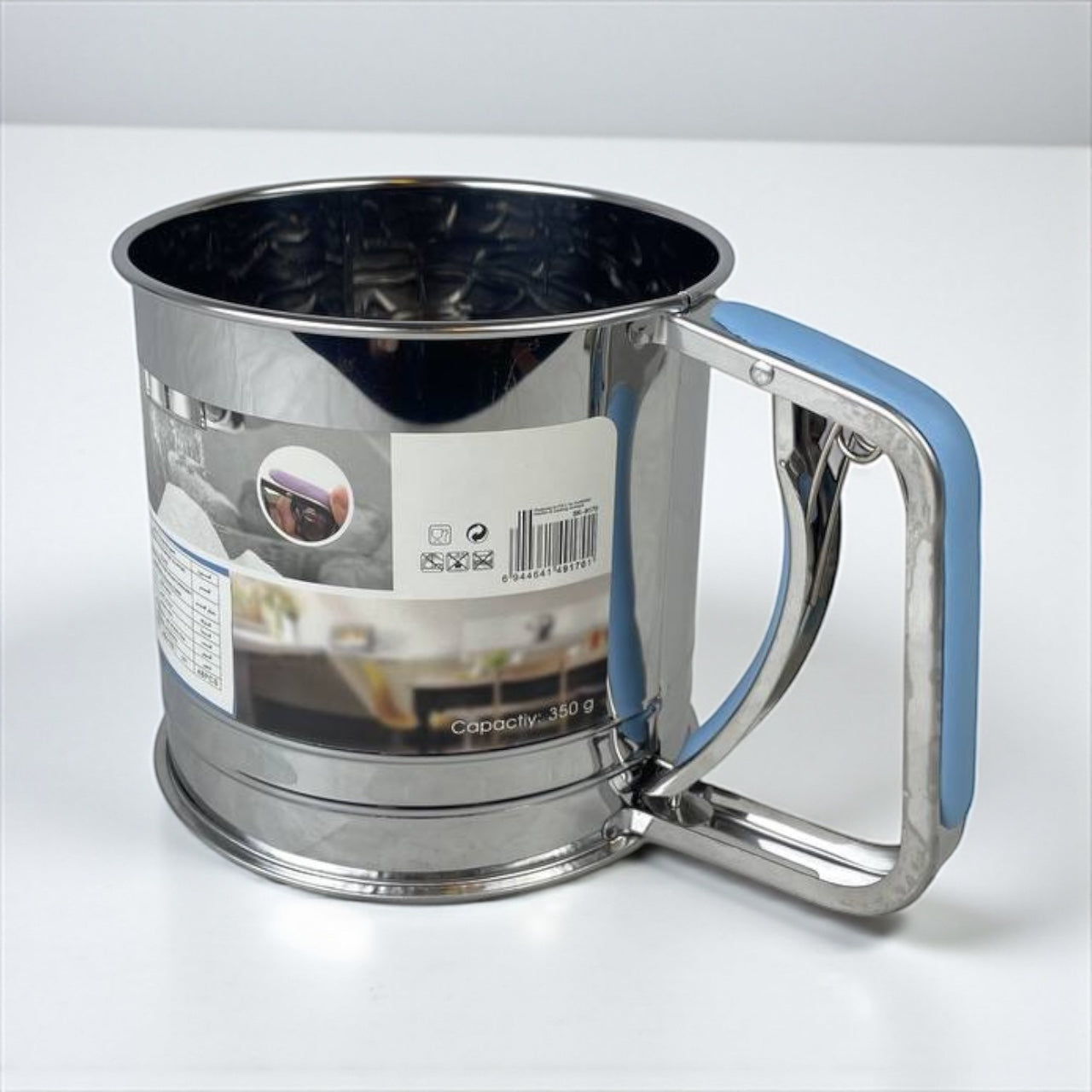 Stainless Steel Flour Sifter - Double Layer Baking Sieve with 350g Capacity