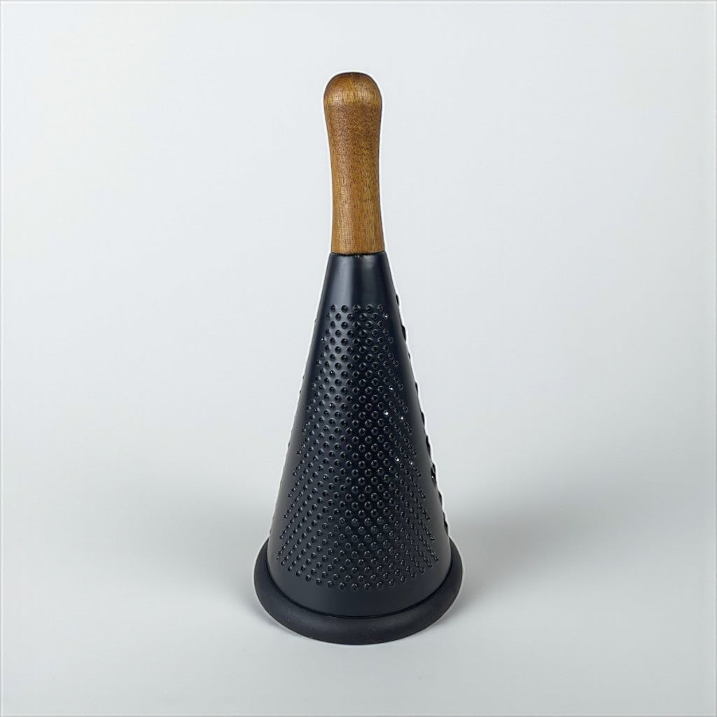Black textured object with a wooden handle on a white background available at cupindy.com