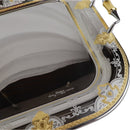 صينية تقديم إيطالية أنيقة من الستانلس ستيل 18/10 مطلية بالذهب – تصميم فاخر 55 سم