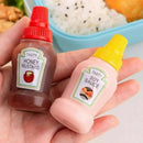 Mini Sauce Bottles Plastic Set Of 2 – Refillable Condiment Containers For Lunch & Travel