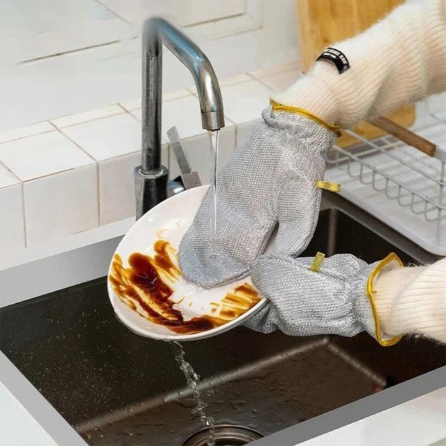 Industrial-grade mesh dishwashing glove for grease and food residue removal – Cupindy