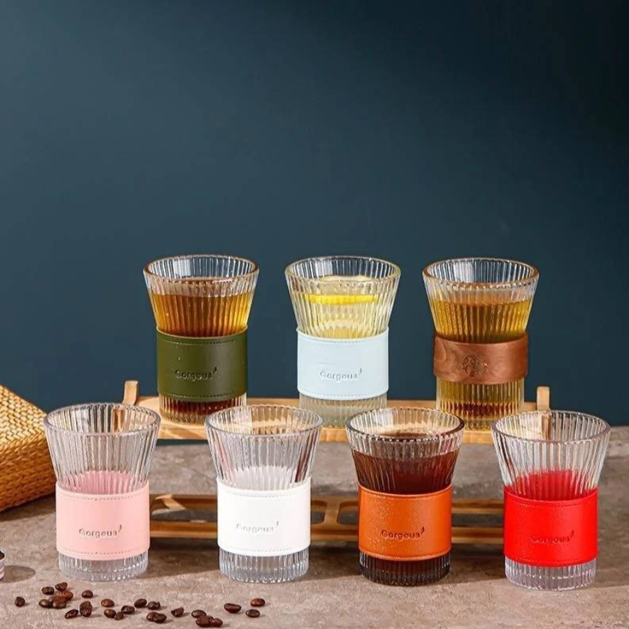 Bundle Waist Cup Household Vertical Pattern - Multi Leather Colors