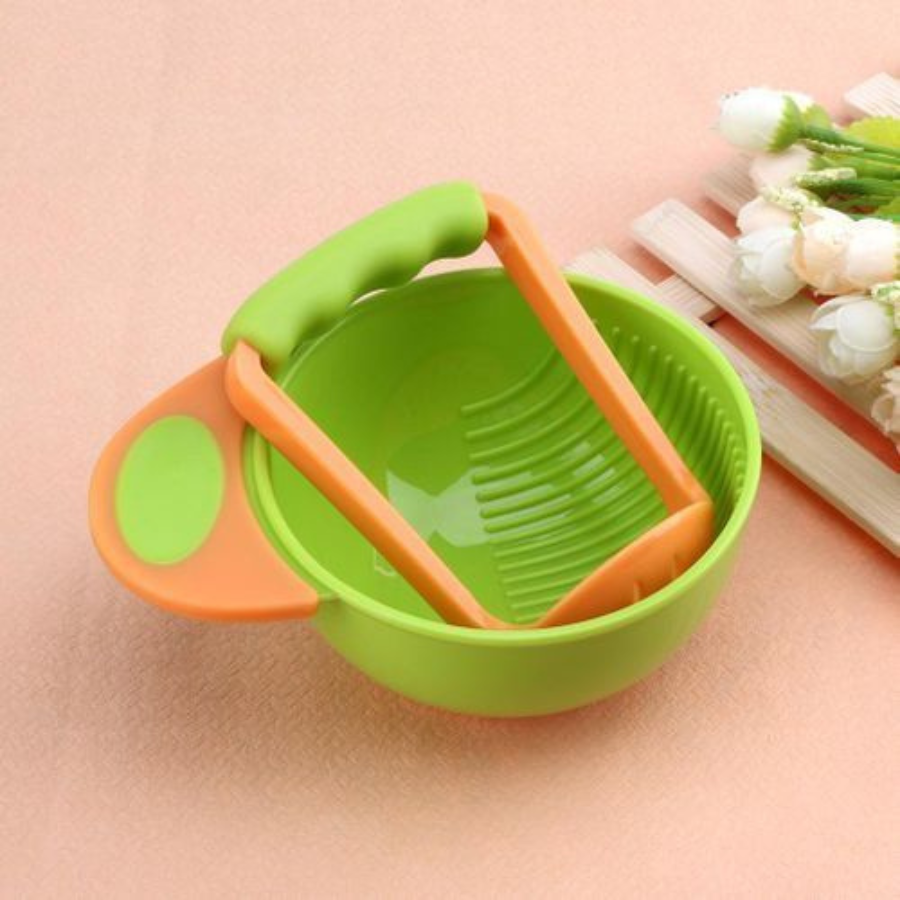 Baby Food Handmade Grinding Bowl Fruits + Vegetables Masher
