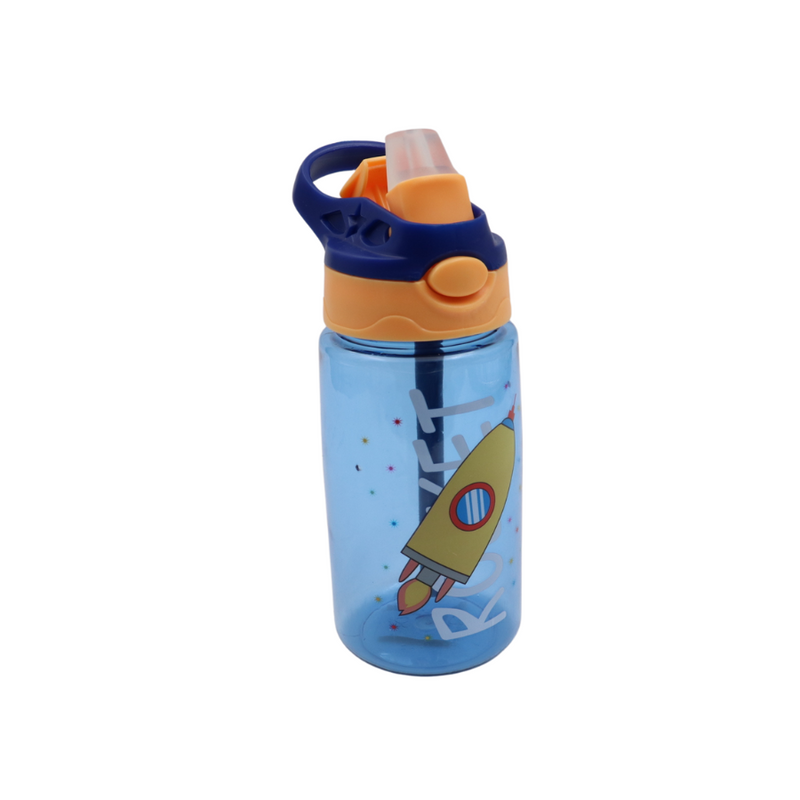 Kids Sippy Cup Cartoon Water Bottles With Straws And Lids - 480ML