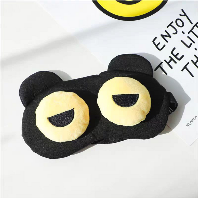 Soft Cute Cartoon Black Sleep Eye Mask