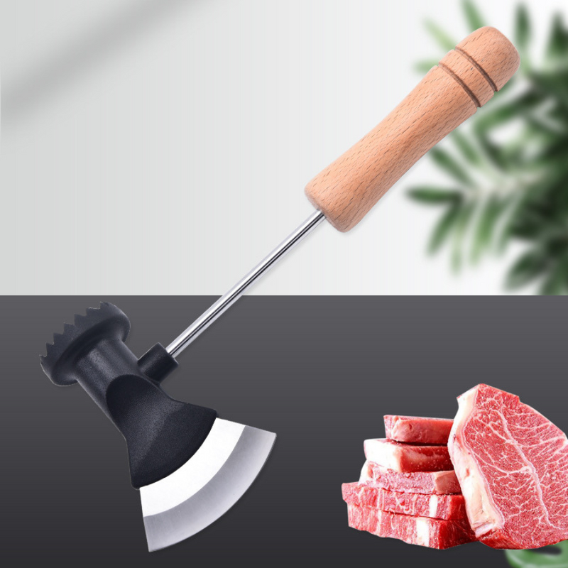 Meat and Vegetables Axe With Hammer and Wooden Handle