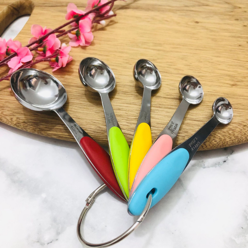 Set of 5 Pieces Stainless Steel Baking Measuring Spoons