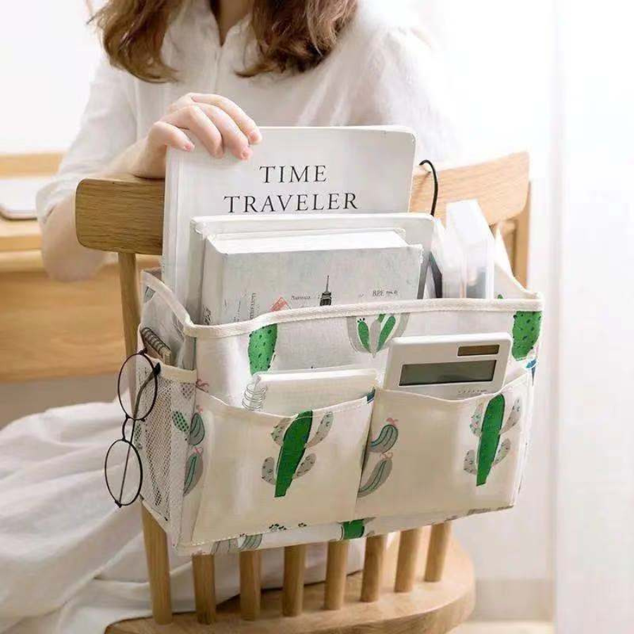 Bedside Hanging Storage Organizer - Multi-Pocket Fabric Caddy For Easy Bedside Access