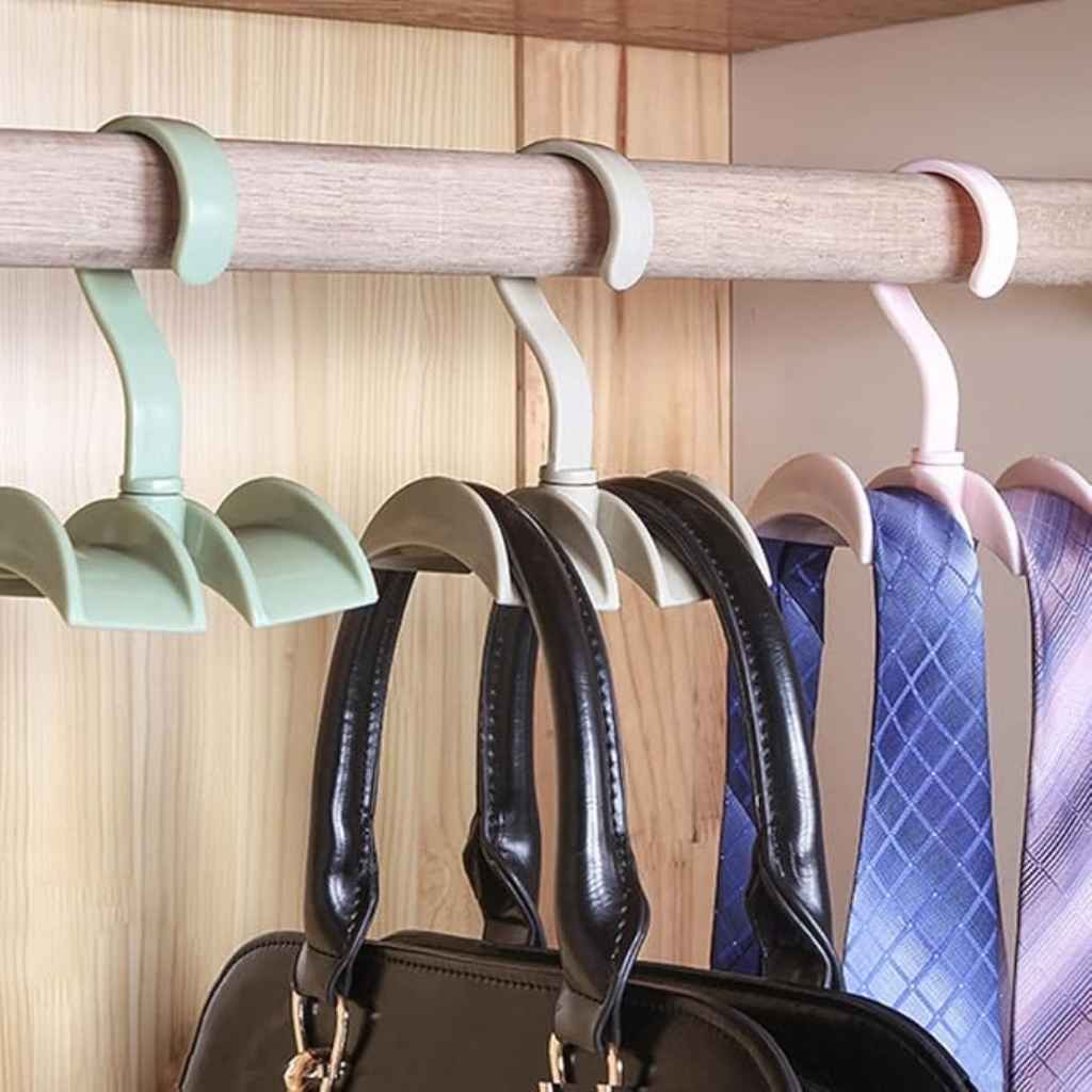 Double-slot closet hook organizer for hanging bags, belts, and accessories | Cupindy