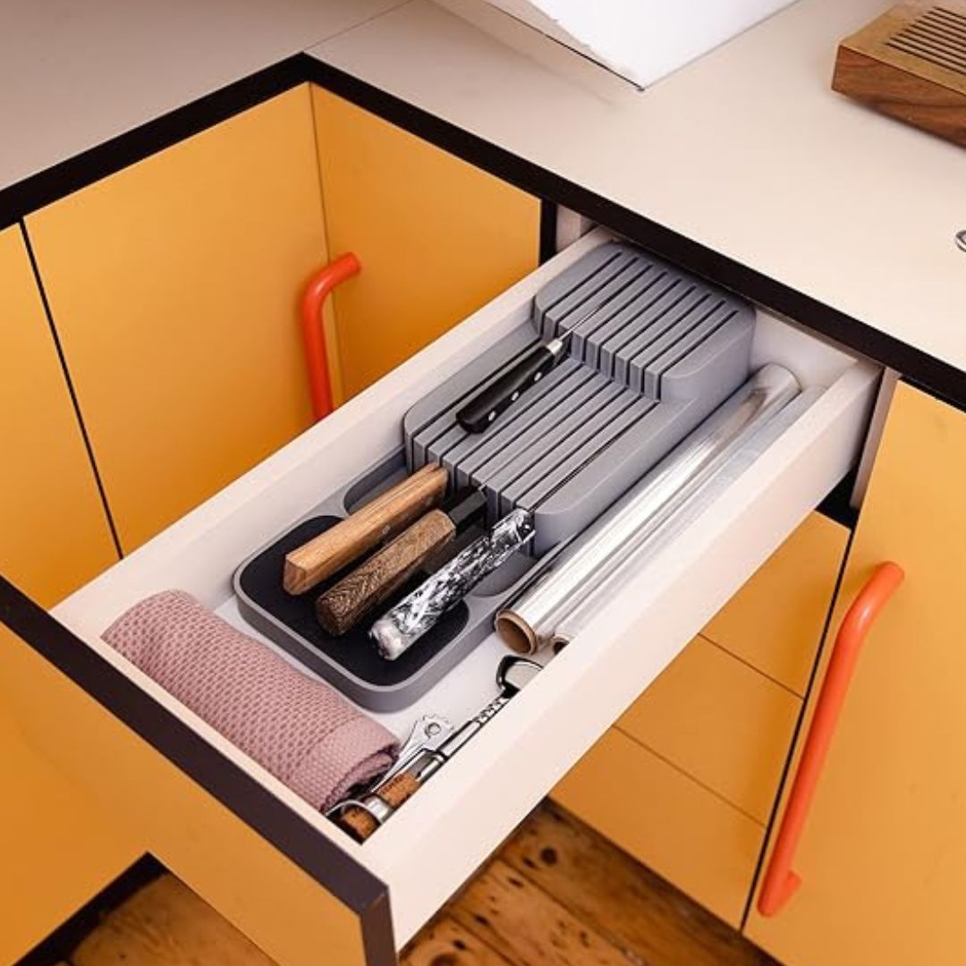 Compact kitchen knife tray fits in most standard drawers | Cupindy