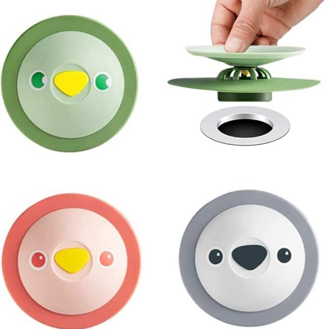 TPR Sink Drain Stopper With Filter – Multi-Use Anti-Clog Floor Drain Cover
