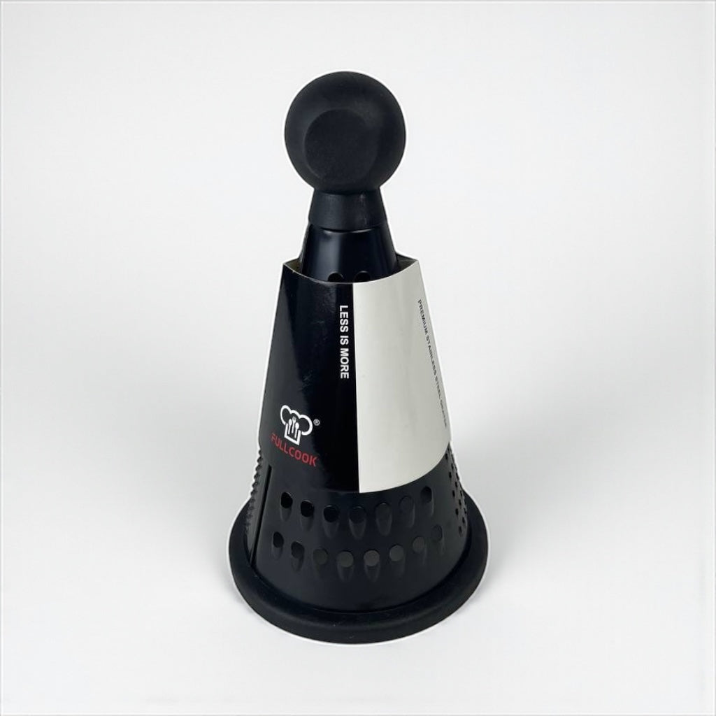 Black and silver kitchen tool on a white background