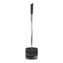 Black dustpan and brush set on a white background