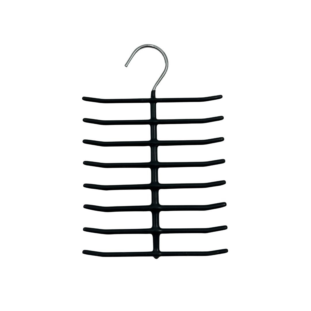 Multi-Layer Metal Tie and Scarf Hanger – Black Clothes Organizer 19x16 cm