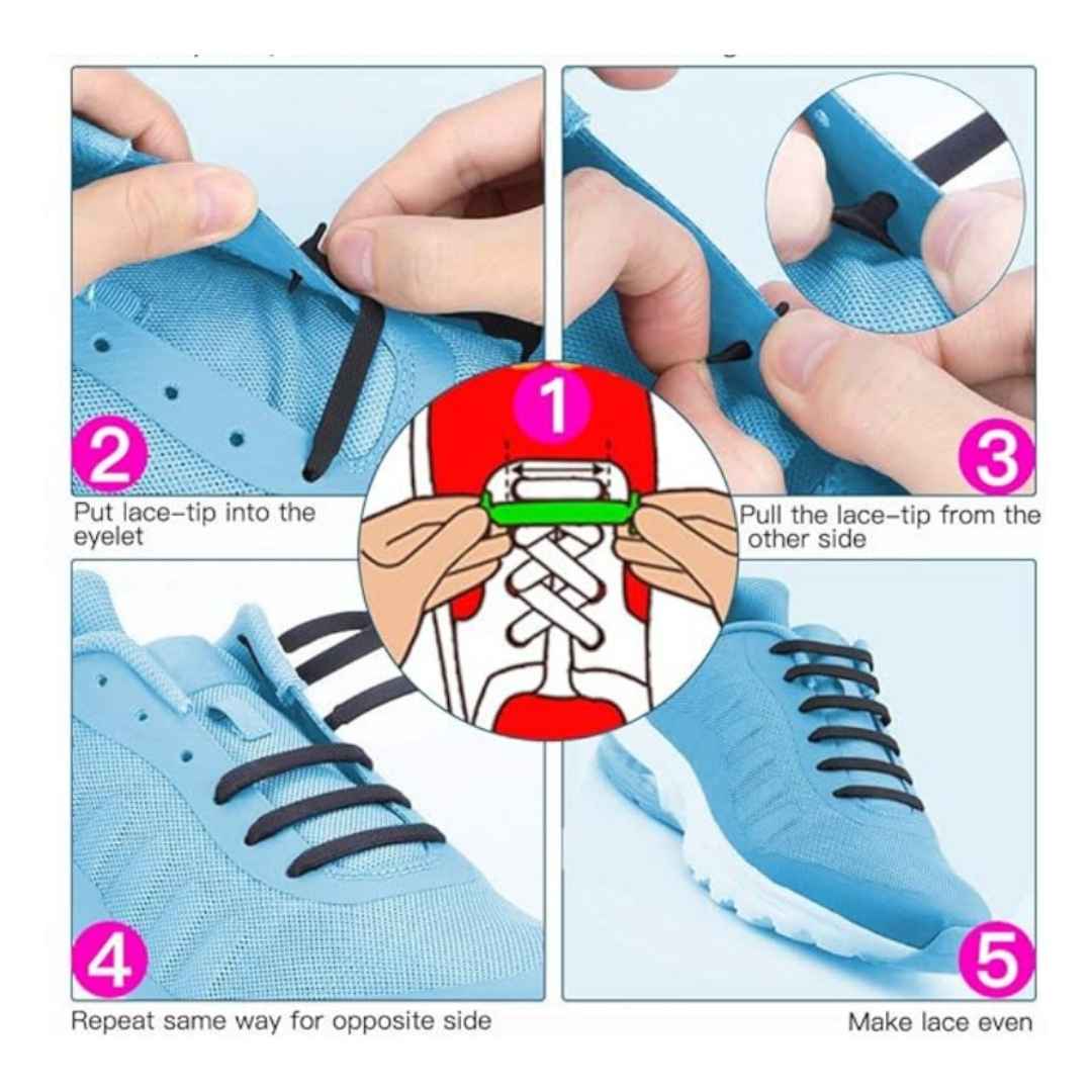 Stretchable no-tie laces for kids and adult sneakers – easy to install – cupindy