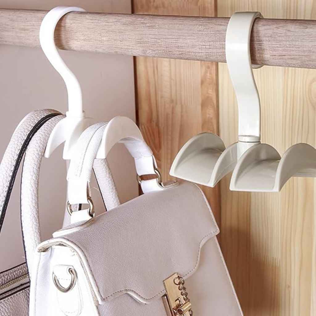 Rotating closet hanger hook for organizing accessories easily | Cupindy
