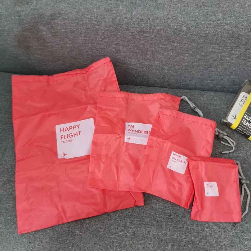 Lightweight luggage organizer bags with cinch closure