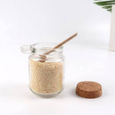 Glass container ideal for storing salt, sugar, tea leaves, or herbs