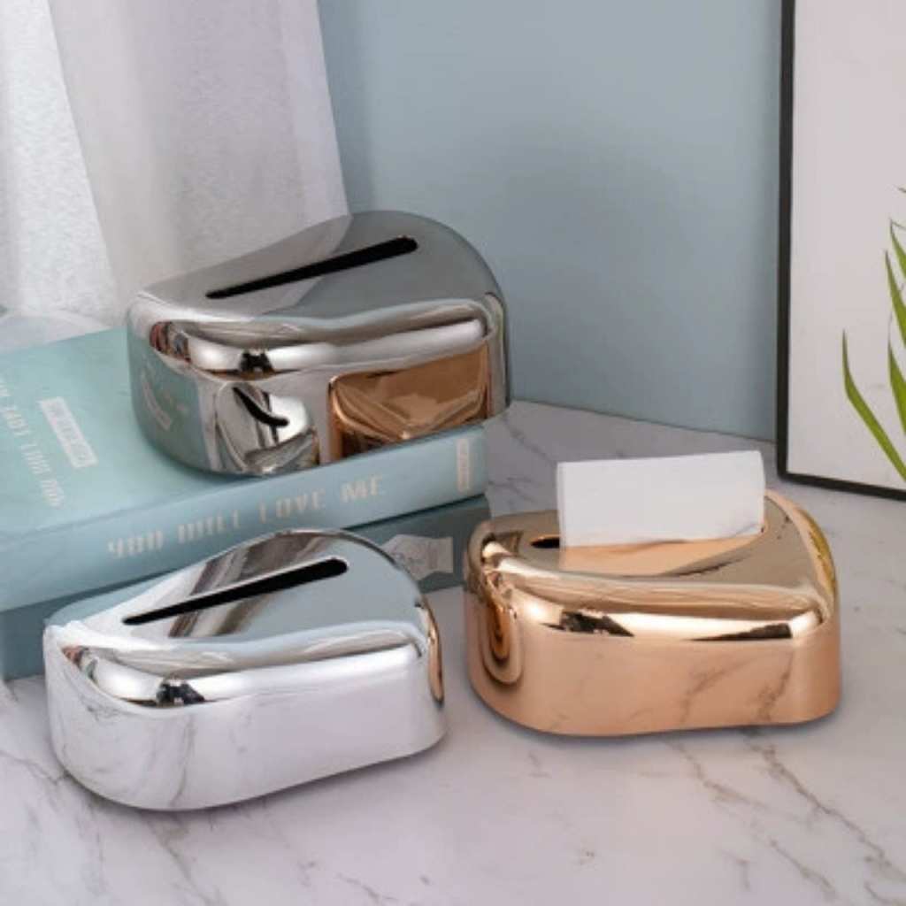 Acrylic Tissue Box Holder With Metallic Finish – Modern Decorative Napkin Organizer