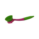 Green and pink brush on a white background