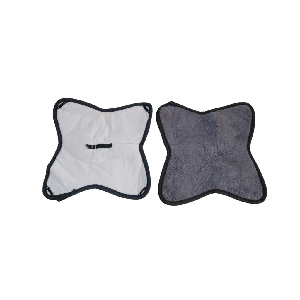 Reusable X-shape microfiber mop pad replacement for 4-head rotating mop