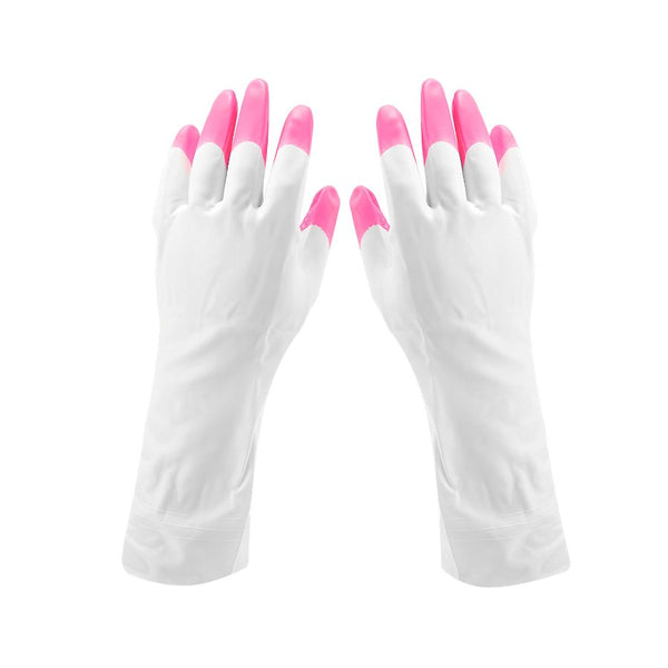 1 Pair Gardening Silicone Gloves - Pink - Cupindy