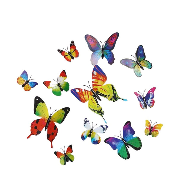 12Pcs/Pack 3D Simulation Butterfly Wall Stickers - Cupindy