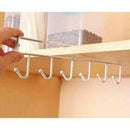Heavy-duty under cabinet rack with 6 hooks for hanging – Cupindy