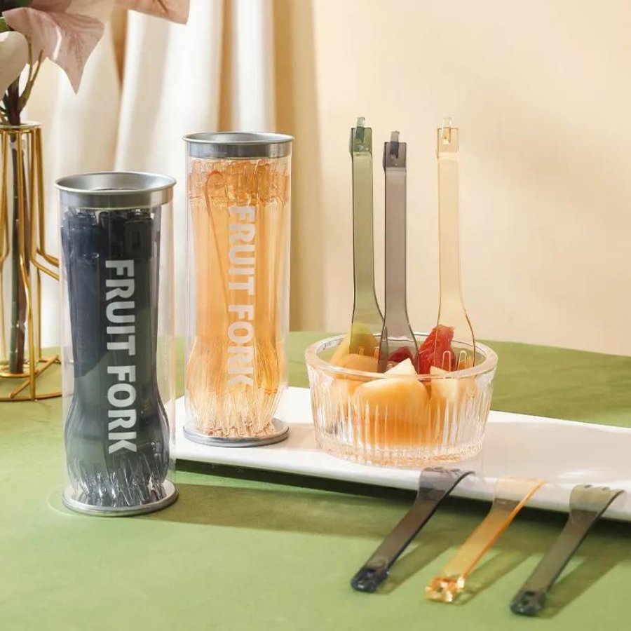 Creative 2 In 1 Fruit Fork Detachable Plastic Cake - Cupindy