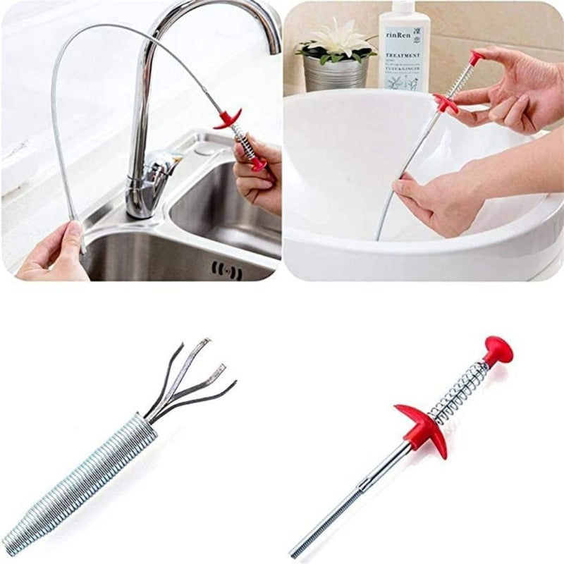 Drain Augers, Drain Clog Remover, Sink Drain Hair Catcher Flexible Pickup Toilet Cleaning Tool with Retractable Claw Stick - Cupindy