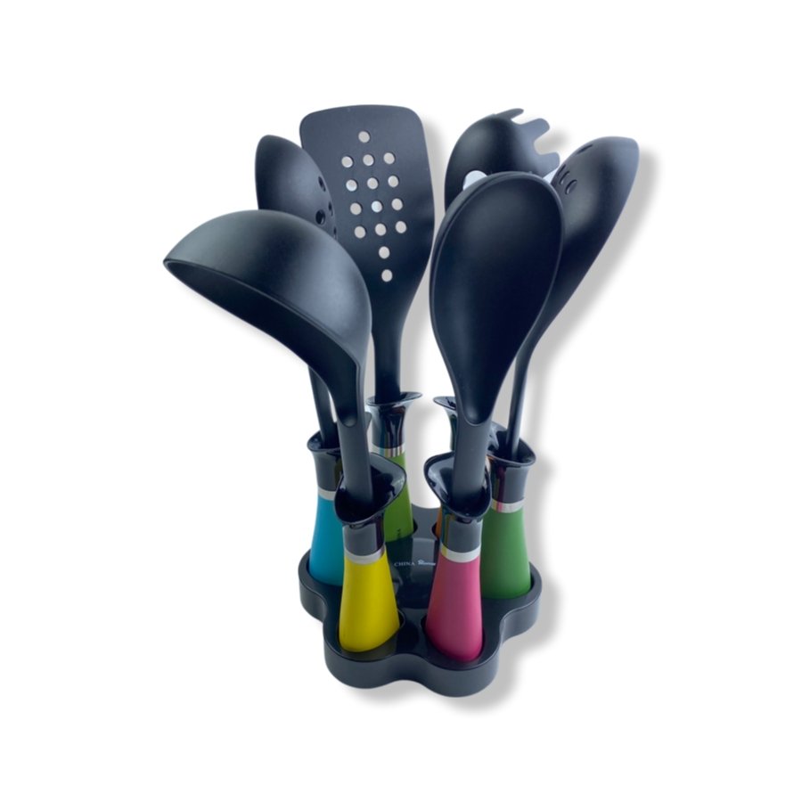 Home Set of 6 Pieces Kitchen Cooking Utensils Set with Holder - M277 - Cupindy