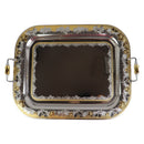 Elegant Italian Stainless Steel 18/10 Gold-Plated Serving Tray – Premium Design, 50 cm