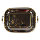 Elegant Italian Stainless Steel 18/10 Gold-Plated Serving Tray – Premium Design, 60 cm