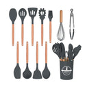 12-Piece Silicone Kitchen Utensil Set With Holder