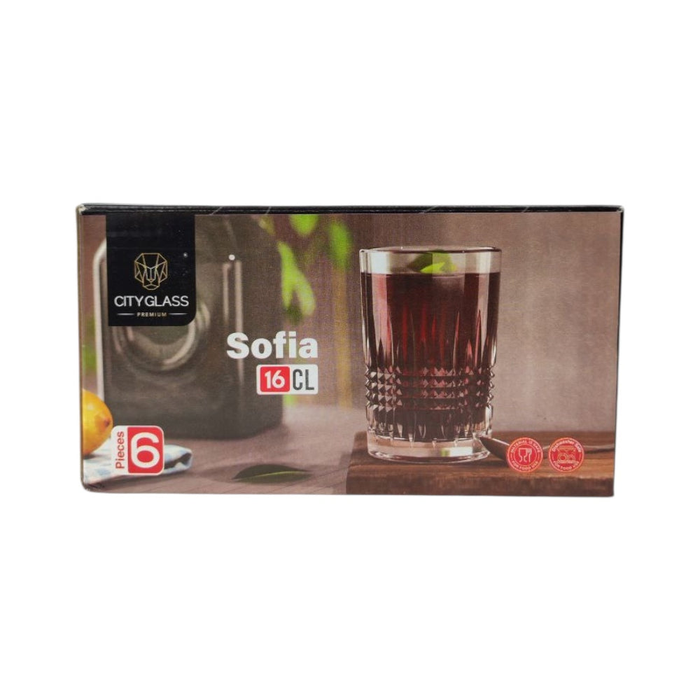 City Glass Sofia 6-Pcs Glass Cups