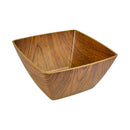 Evelin Square Plastic Bowl - 16 cm - Wooden-Style Finish - Made In Turkey