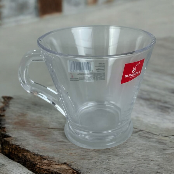 Blinkmax Glass Mug Set Of 6 – 175 ml Minimalist Design With Handle