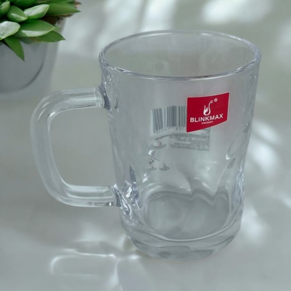 Blinkmax Glass Mug Set Of 6 – 180 ml Compact Design With Handle