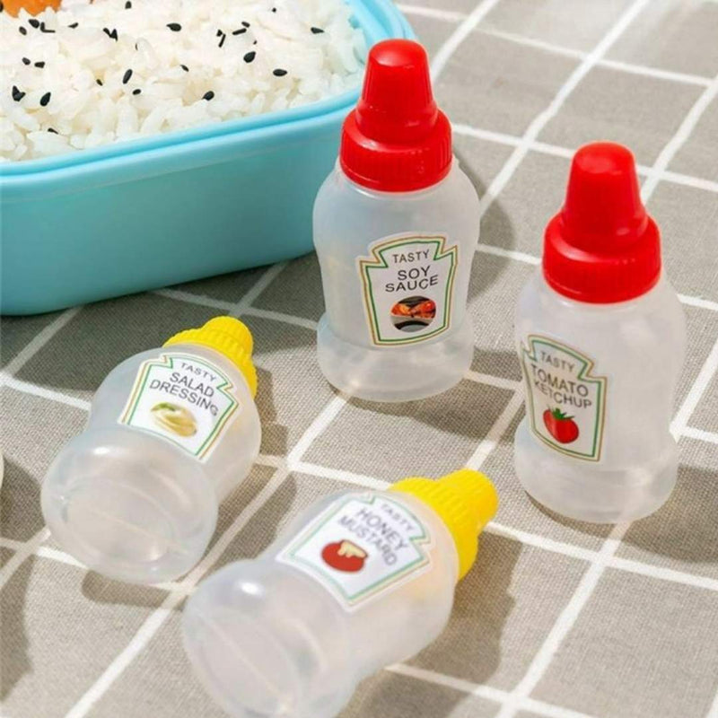 Mini Sauce Bottles Plastic Set Of 2 – Refillable Condiment Containers For Lunch & Travel